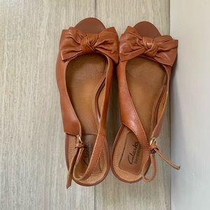 Clarks Bendables Leather Wedges Size 10
